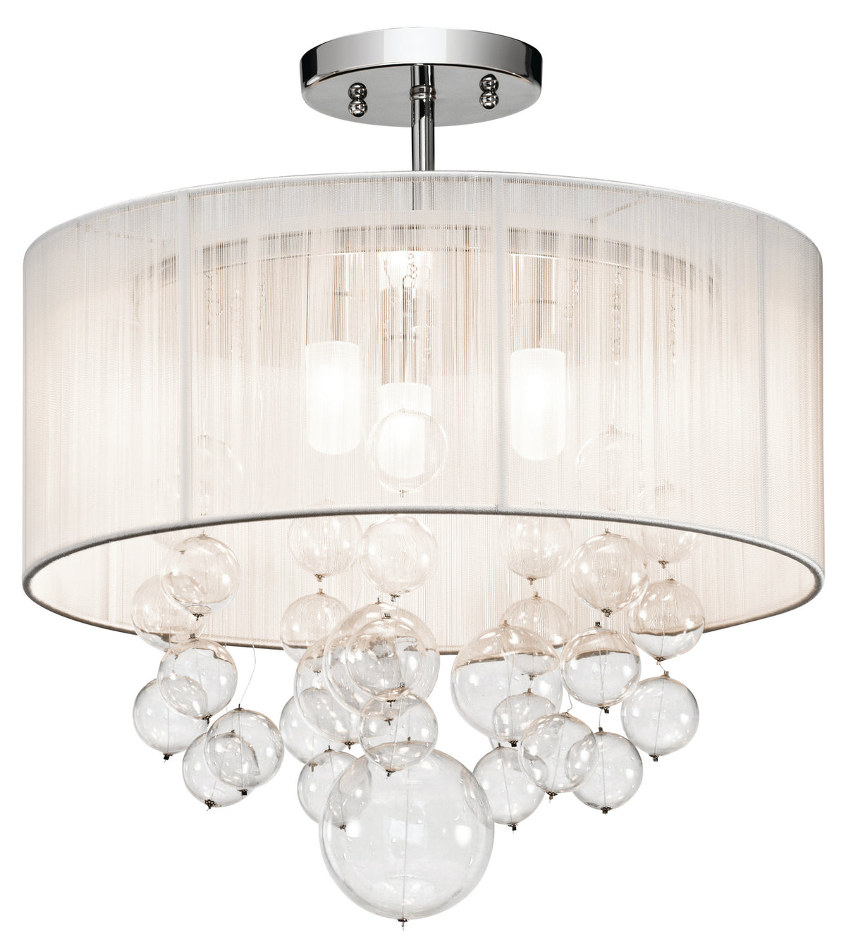 ELAN 83227 Imbuia 16" 3 Light Semi Flush Chrome