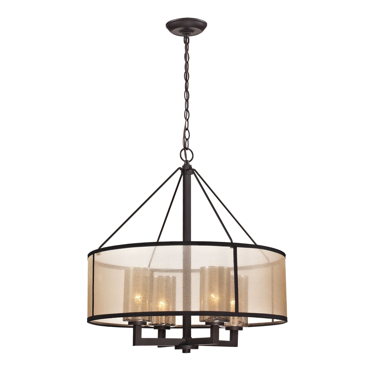 ELK SHOWROOM 57027/4 Diffusion 24'' Wide 4-Light Chandelier - Oil Rubbed Bronze