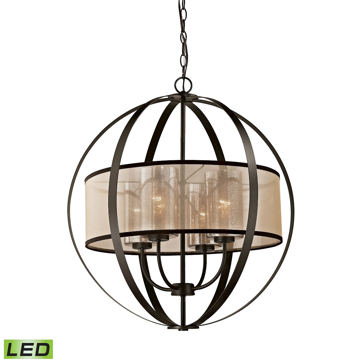 ELK SHOWROOM 57029/4-LED Diffusion 24'' Wide 4-Light Chandelier - Oil Rubbed Bronze