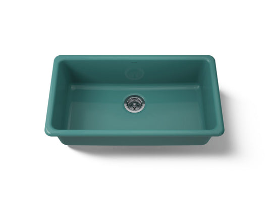 KOHLER K-5707-17 Iron/Tones 33" top-/undermount single-bowl kitchen sink - Teal