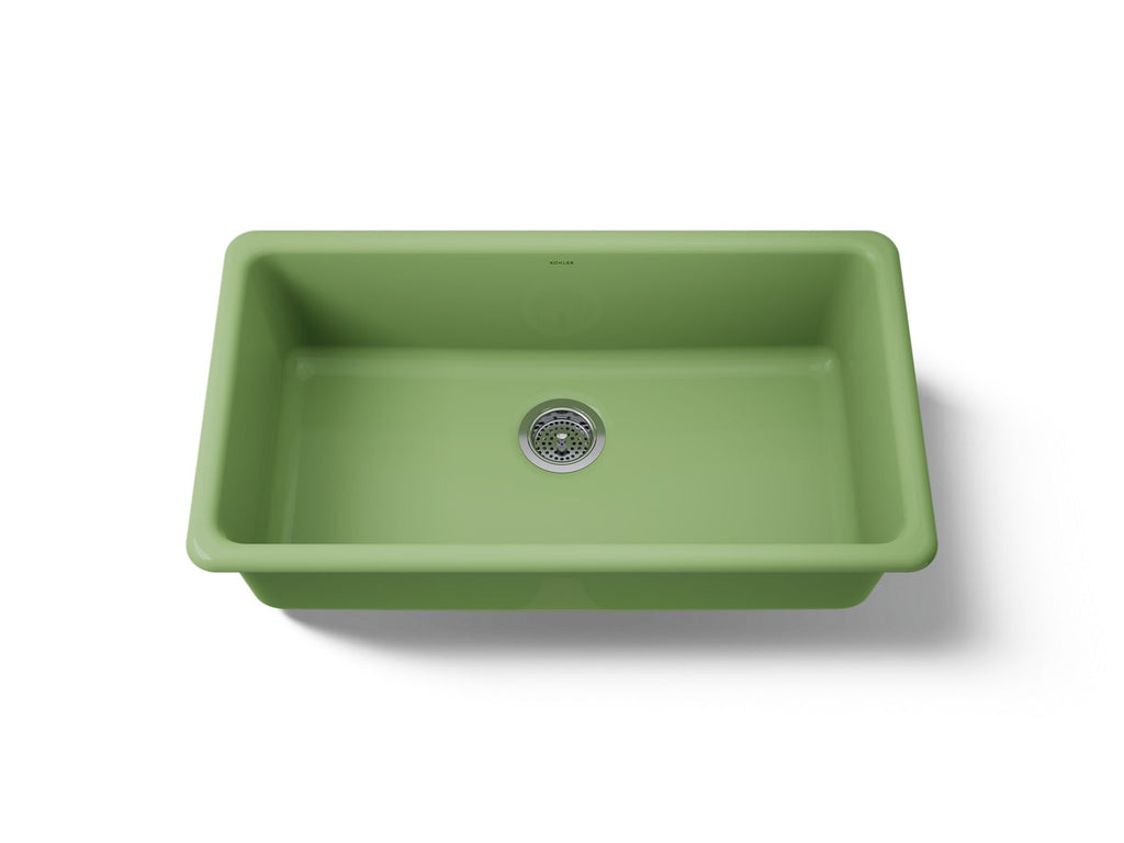 KOHLER K-5707-34 Iron/Tones 33" Top-/Undermount Single-Bowl Kitchen Sink - Fresh Green