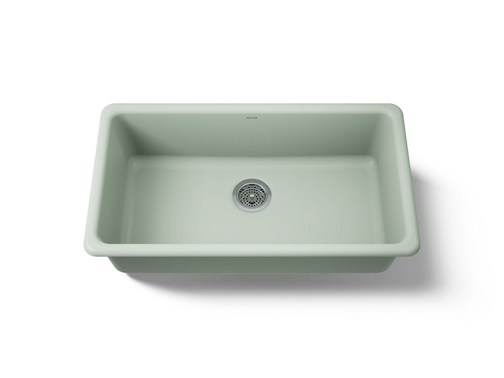 KOHLER K-5707-42 Iron/Tones 33" Top-/Undermount Single-Bowl Kitchen Sink - Aspen Green
