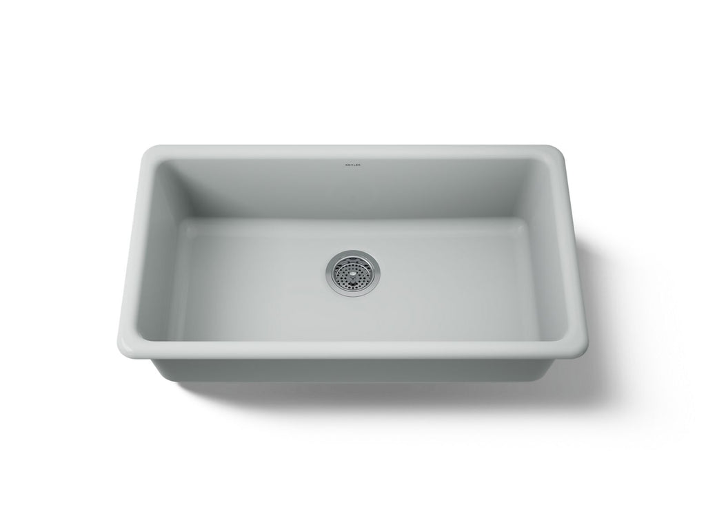 KOHLER K-5707-95 Iron/Tones 33" Top-/Undermount Single-Bowl Kitchen Sink - Ice Grey