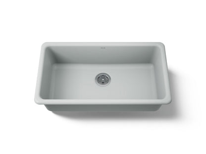 KOHLER K-5707-95 Iron/Tones 33" top-/undermount single-bowl kitchen sink - Ice Grey