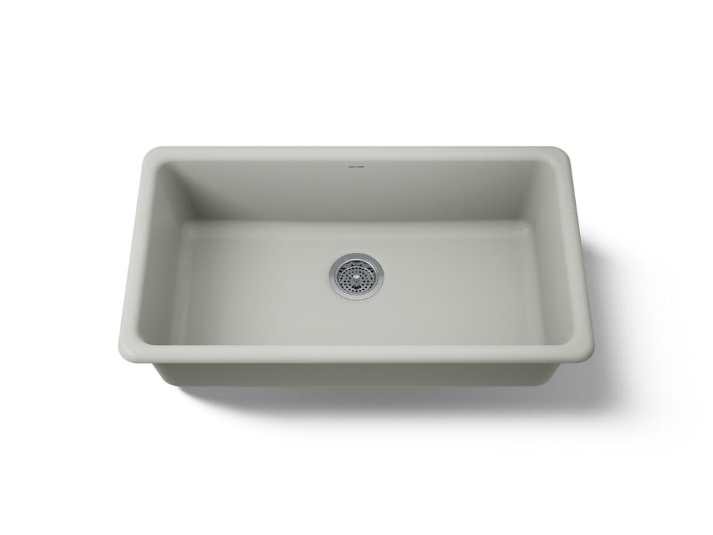 KOHLER K-5707-FF Iron/Tones 33" Top-/Undermount Single-Bowl Kitchen Sink - Sea Salt