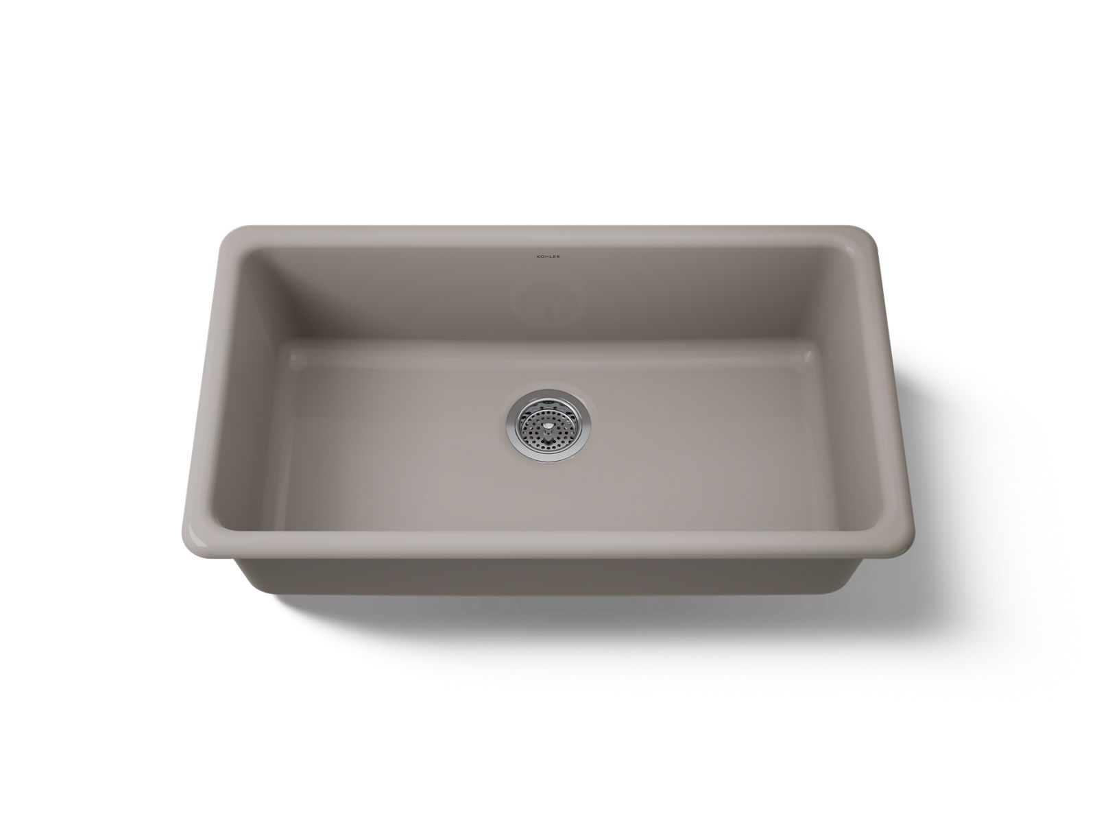 KOHLER K-5707-TRF Iron/Tones 33" top-/undermount single-bowl kitchen sink - Truffle
