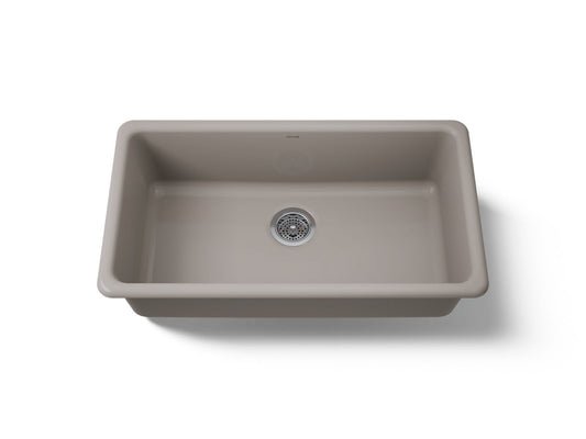 KOHLER K-5707-TRF Iron/Tones 33" top-/undermount single-bowl kitchen sink - Truffle