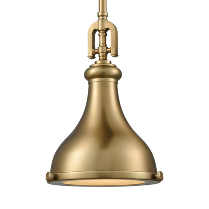 ELK SHOWROOM 57070/1 Rutherford 9'' Wide 1-Light Mini Pendant - Satin Brass