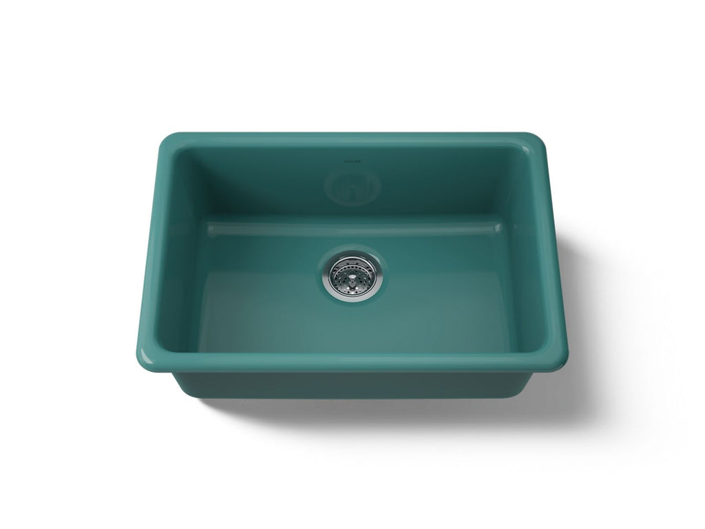 KOHLER K-5708-17 Iron/Tones 27" Top-/Undermount Single-Bowl Kitchen Sink - Teal