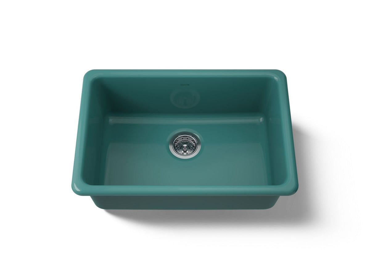 KOHLER K-5708-17 Iron/Tones 27" Top-/Undermount Single-Bowl Kitchen Sink - Teal