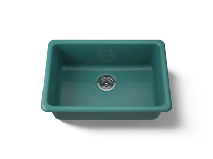 KOHLER K-5708-17 Iron/Tones 27" top-/undermount single-bowl kitchen sink - Teal
