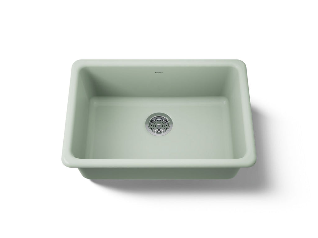 KOHLER K-5708-42 Iron/Tones 27" Top-/Undermount Single-Bowl Kitchen Sink - Aspen Green