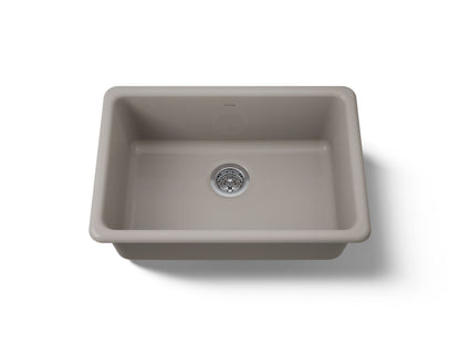 KOHLER K-5708-TRF Iron/Tones 27" top-/undermount single-bowl kitchen sink - Truffle