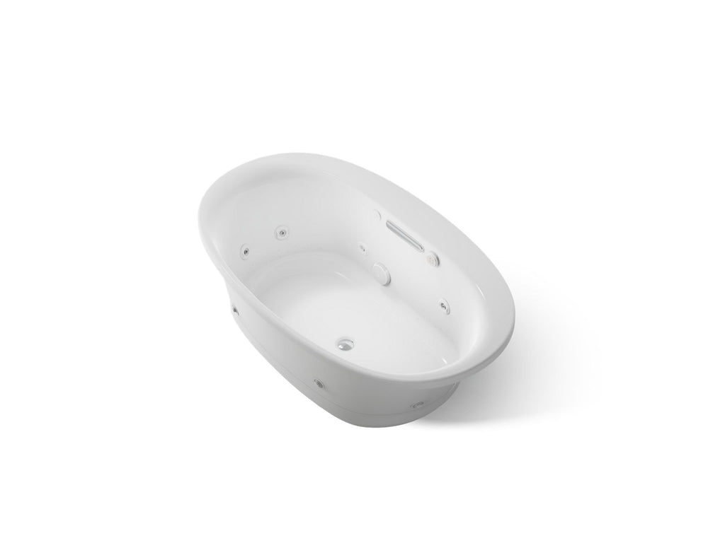KOHLER K-5714-XHGH-95 Underscore 59-3/4" X 35-3/4" Drop-In Heated Bubblemassage Air Bath With Whirlpool - Ice Grey