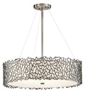 KICHLER 43347CLP Silver Coral 4 Light Chandelier / Pendant Clasic Pewter