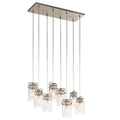 KICHLER 42890NI Brinley 25.5" 8 Light Linear Chandelier With Clear Glass Brushed Nickel