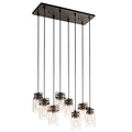 KICHLER 42890OZ Brinley 25.5" 8 Light Linear Chandelier With Clear Glass Olde Bronze