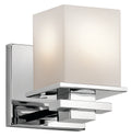 KICHLER 45149CH Tully 6.5" 1 Light Wall Sconce With Satin Etched Cased Opal Glass Chrome