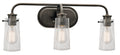 KICHLER 45459OZ Braelyn 24" 3 Light Vanity Light With Clear Seeded Glass Olde Bronze