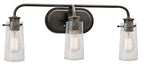 KICHLER 45459OZ Braelyn 24" 3 Light Vanity Light With Clear Seeded Glass Olde Bronze