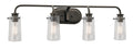 KICHLER 45460OZ Braelyn 44" 4 Light Vanity Light With Clear Seeded Glass Olde Bronze