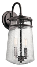 KICHLER 49496AZ Lyndon 18.25" 2 Light Wall Light With Clear Seeded Glass Architectural Bronze