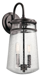 KICHLER 49496AZ Lyndon 18.25" 2 Light Wall Light With Clear Seeded Glass Architectural Bronze