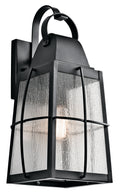 KICHLER 49554BKT Tolerand 20.25" 1 Light Outdoor Wall Light With Clear Seeded Glass In Textured Black