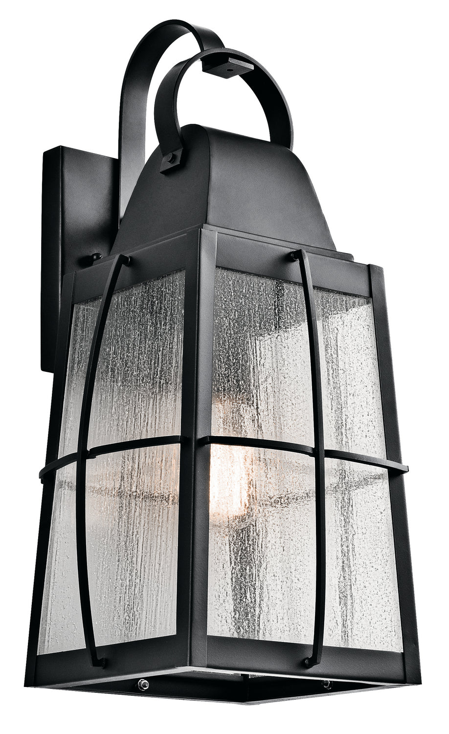 KICHLER 49554BKT Tolerand 20.25" 1 Light Outdoor Wall Light With Clear Seeded Glass In Textured Black