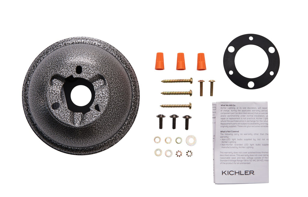 KICHLER 337008WSP Flush Mount Kit Weathered Steel