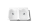 KOHLER K-5818-1-0 Hartland 33" Top-Mount Double-Bowl Kitchen Sink - White