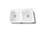 KOHLER K-5818-1-0 Hartland 33" Top-Mount Double-Bowl Kitchen Sink - White