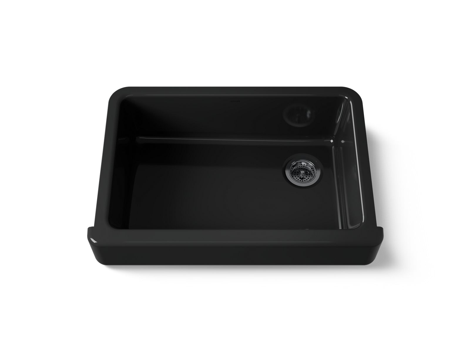 KOHLER K-5826-7 Whitehaven 32-1/2" Undermount Single-Bowl Farmhouse Kitchen Sink - Black Black