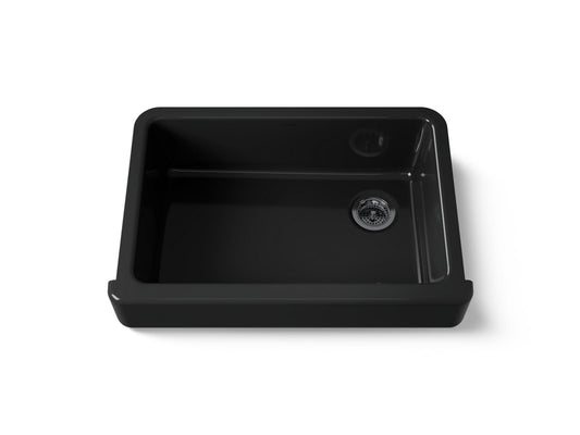 KOHLER K-5826-7 Whitehaven 32-1/2" undermount single-bowl farmhouse kitchen sink - Black Black