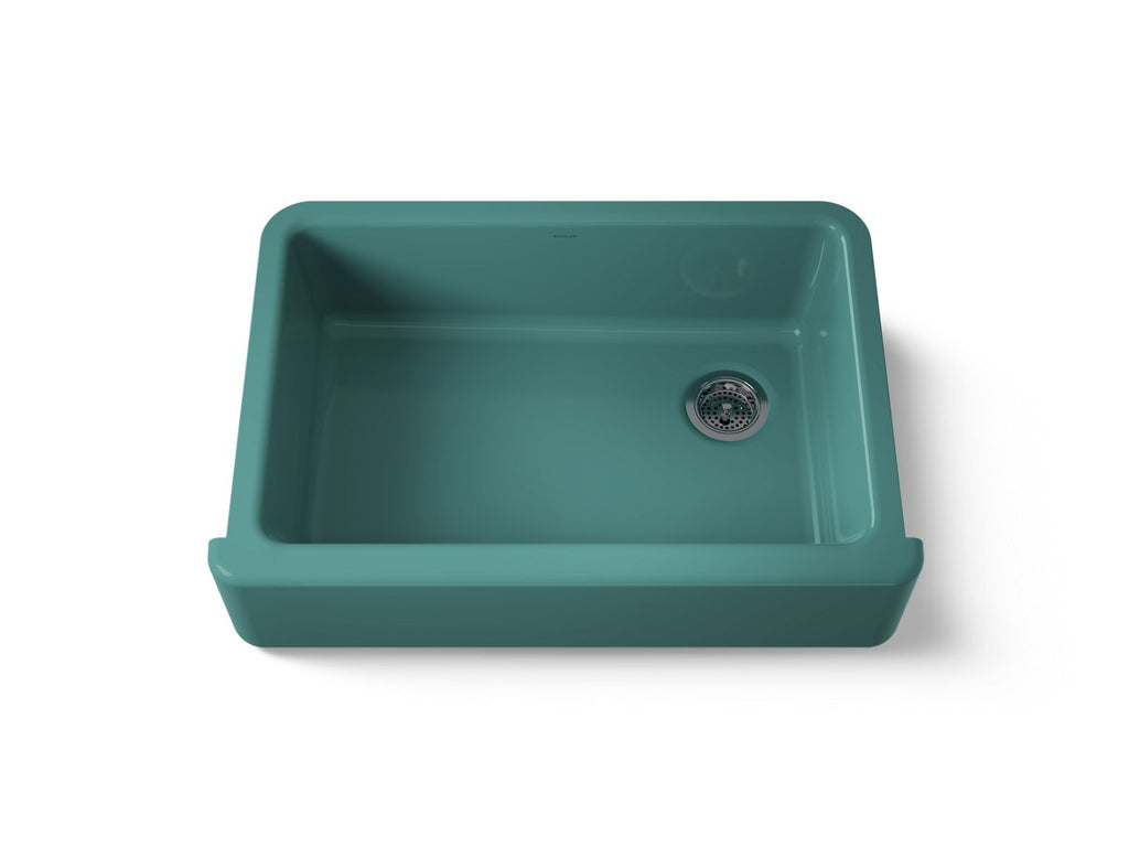 KOHLER K-5827-17 Whitehaven 32-3/4" Undermount Single-Bowl Farmhouse Kitchen Sink - Teal