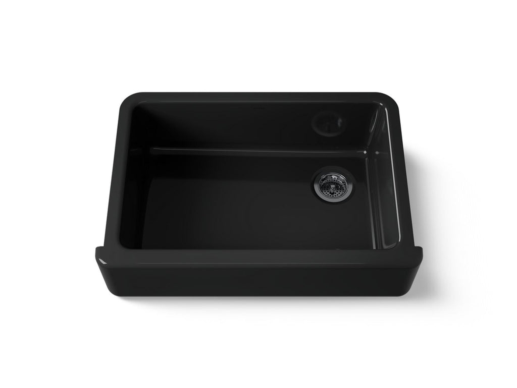 KOHLER K-5827-7 Whitehaven 32-3/4" Undermount Single-Bowl Farmhouse Kitchen Sink - Black Black