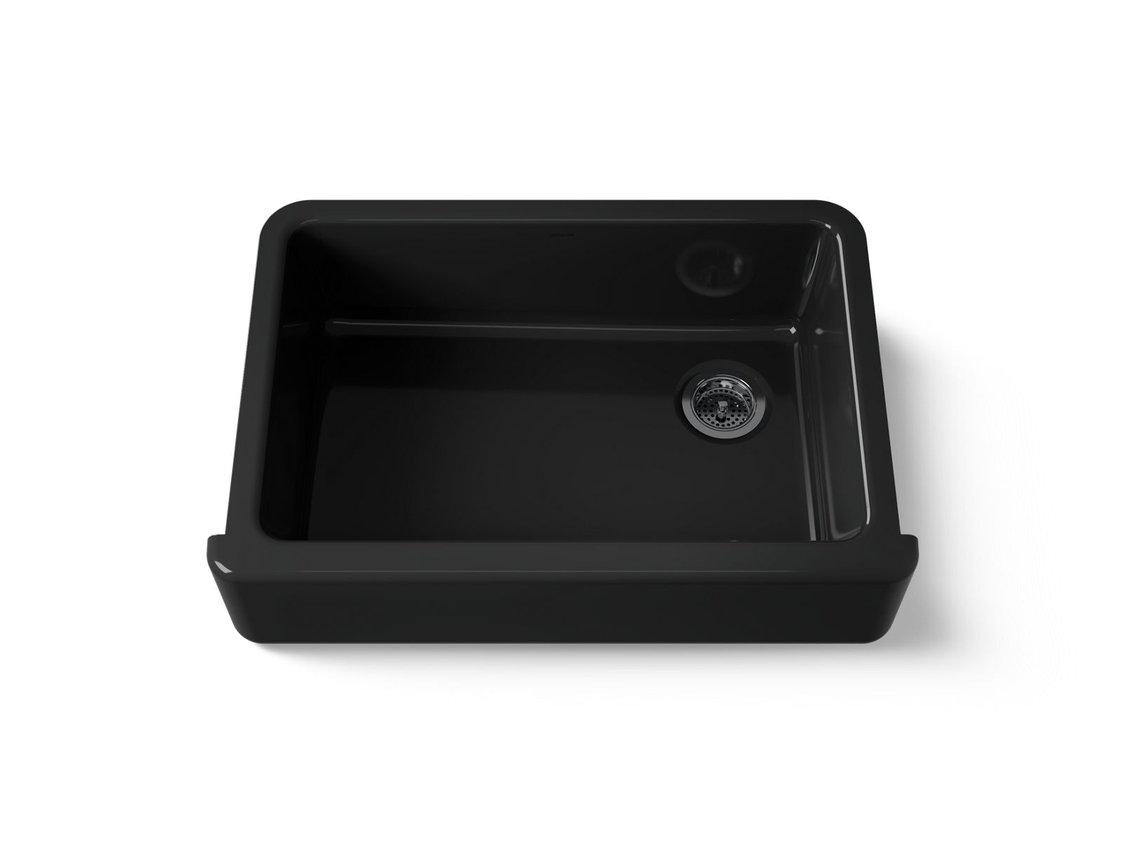 KOHLER K-5827-7 Whitehaven 32-3/4" Undermount Single-Bowl Farmhouse Kitchen Sink - Black Black