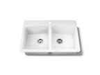 KOHLER K-5846-1-0 Brookfield 33" Top-Mount Double-Bowl Kitchen Sink - White
