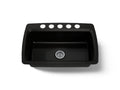 KOHLER K-5864-5U-7 Cape Dory 33" Undermount Single-Bowl Kitchen Sink - Black Black
