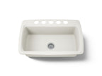 KOHLER K-5864-5U-96 Cape Dory 33" Undermount Single-Bowl Kitchen Sink - Biscuit