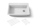 KOHLER K-5871-1A1-0 Riverby 33" Top-Mount Single-Bowl Kitchen Sink - White