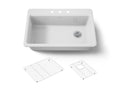 KOHLER K-5871-3A1-0 Riverby 33" Top-Mount Single-Bowl Kitchen Sink - White