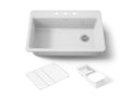 KOHLER K-5871-3A2-0 Riverby 33" Top-Mount Single-Bowl Workstation Kitchen Sink - White