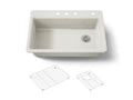 KOHLER K-5871-4A1-96 Riverby 33" Top-Mount Single-Bowl Kitchen Sink - Biscuit
