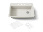 KOHLER K-5871-4A1-96 Riverby 33" Top-Mount Single-Bowl Kitchen Sink - Biscuit