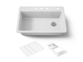 KOHLER K-5871-4A2-0 Riverby 33" Top-Mount Single-Bowl Workstation Kitchen Sink - White
