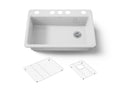 KOHLER K-5871-5UA1-0 Riverby 33" Undermount Single-Bowl Kitchen Sink - White