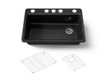 KOHLER K-5871-5UA1-7 Riverby 33" Undermount Single-Bowl Kitchen Sink - Black Black