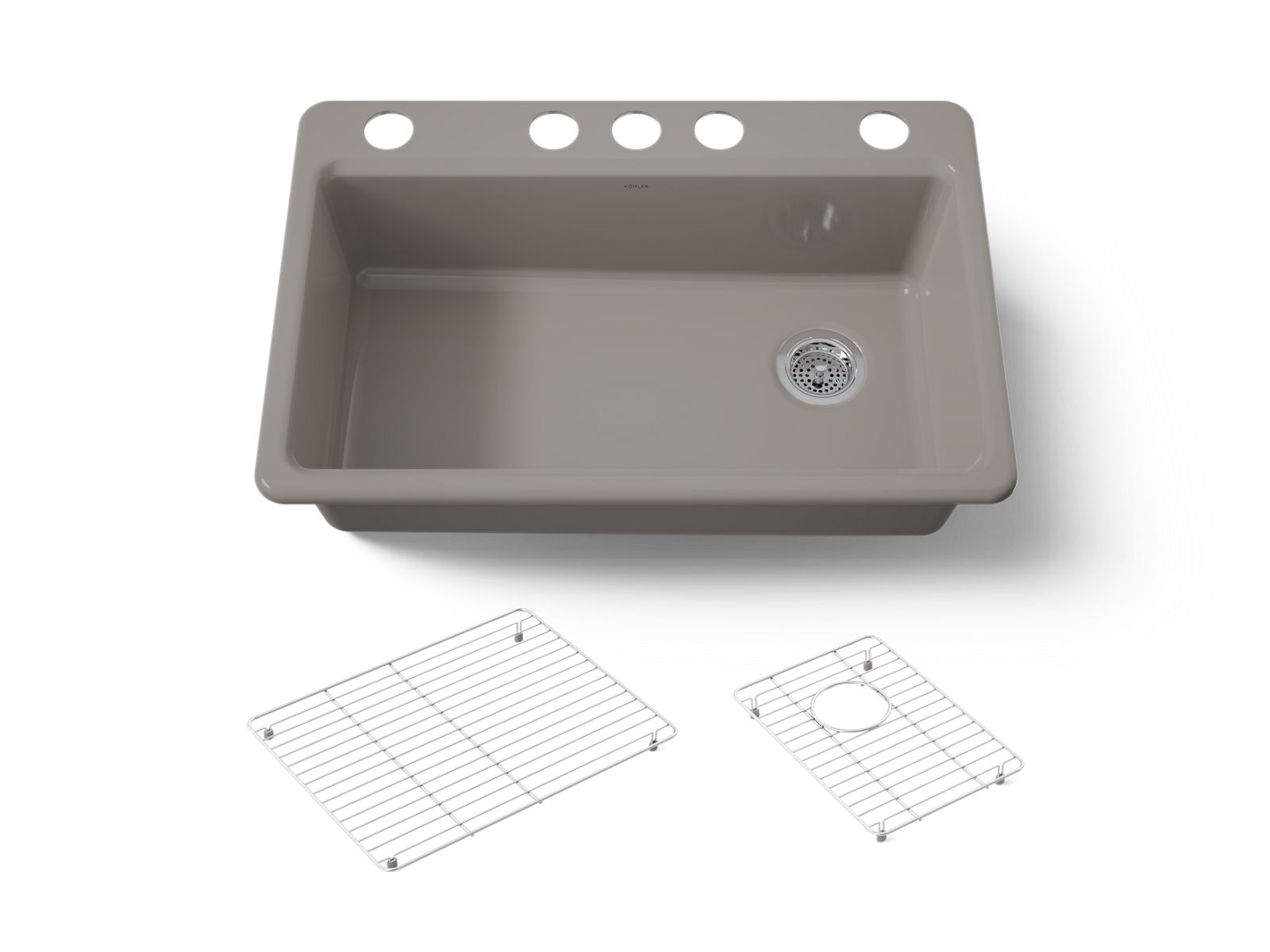 KOHLER K-5871-5UA1-TRF Riverby 33" Undermount Single-Bowl Kitchen Sink - Truffle
