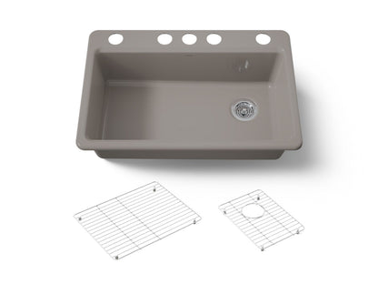 KOHLER K-5871-5UA1-TRF Riverby 33" undermount single-bowl kitchen sink - Truffle